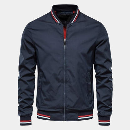 Bomberjacke | Reißverschluss | Taillenlänge | Harrington-Jacke | Herrenjacke-Dunkel Blau-M-Chaps Herrenmode