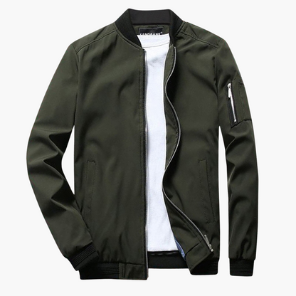 Bomberjacke | Reißverschluss | Winddicht | Herbstjacke | Herrenjacke-Grün-S-Chaps Herrenmode