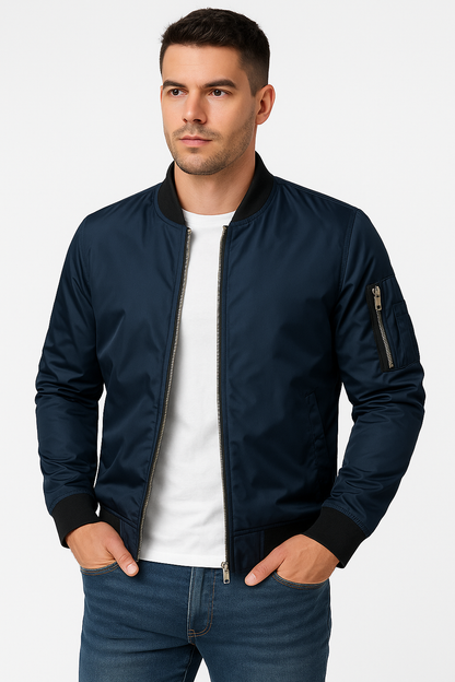 Bomberjacke | Reißverschluss | Winddicht | Sommerjacke | Herrenjacke-Chaps Herrenmode