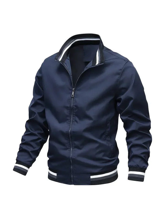 Bomberjacke – Winddichte, leichte Reißverschlussjacke für Herren-Blau-S-Chaps Herrenmode