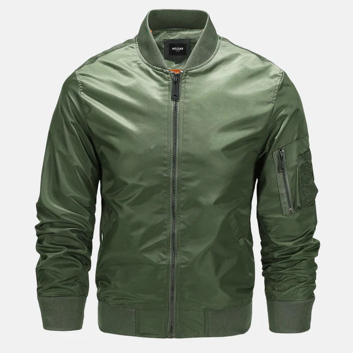 Bomberjacke | Zip-Up | Winddicht | Herrenjacke | Herbstjacke-Armeegrün-S-Chaps Herrenmode