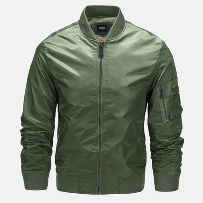 Bomberjacke | Zip-Up | Winddicht | Herrenjacke | Herbstjacke-Armeegrün-S-Chaps Herrenmode