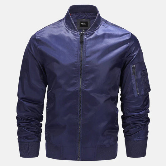 Bomberjacke | Zip-Up | Winddicht | Herrenjacke | Herbstjacke-Dunkelblau-S-Chaps Herrenmode