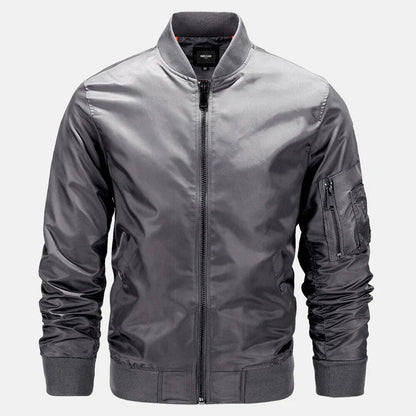 Bomberjacke | Zip-Up | Winddicht | Herrenjacke | Herbstjacke-Dunkelgrau-S-Chaps Herrenmode