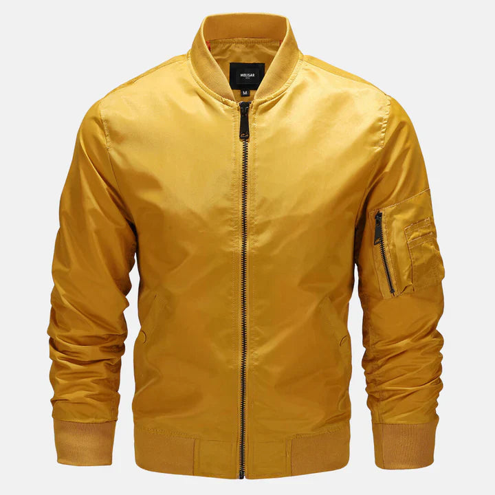 Bomberjacke | Zip-Up | Winddicht | Herrenjacke | Herbstjacke-Gelb-S-Chaps Herrenmode