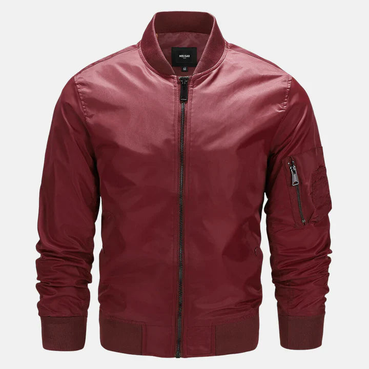 Bomberjacke | Zip-Up | Winddicht | Herrenjacke | Herbstjacke-Rot-S-Chaps Herrenmode