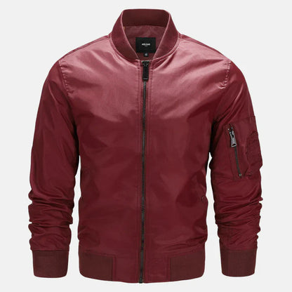 Bomberjacke | Zip-Up | Winddicht | Herrenjacke | Herbstjacke-Rot-S-Chaps Herrenmode