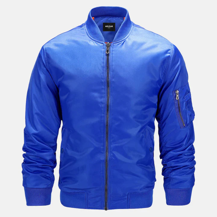 Bomberjacke | Zip-Up | Winddicht | Herrenjacke | Herbstjacke-Saphirblau-S-Chaps Herrenmode