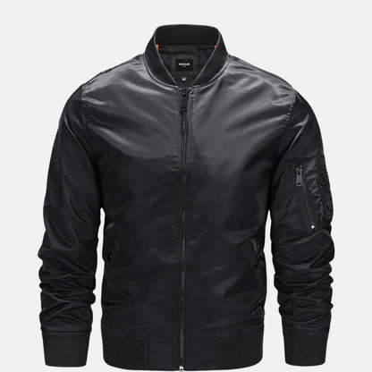 Bomberjacke | Zip-Up | Winddicht | Herrenjacke | Herbstjacke-Schwarz-S-Chaps Herrenmode