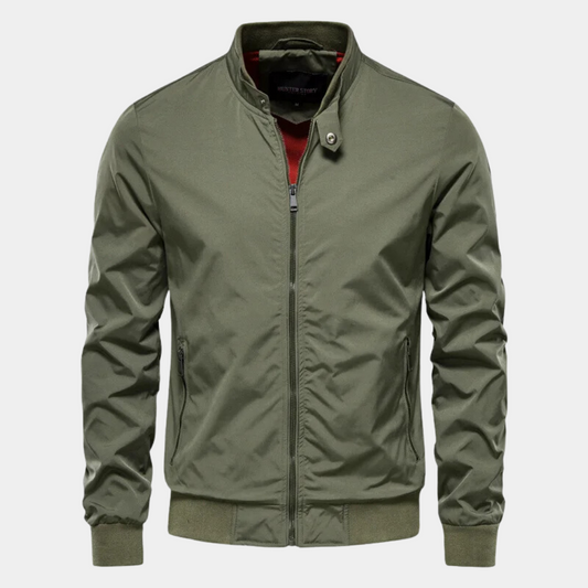 Bomberjacke – mit Reißverschluss – Herbst – Windjacke – Herrenjacke-Grün-S-Chaps Herrenmode