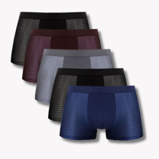 Boxershorts - Comfiest - Atmungsaktiv - Boxershorts - Herrenunterwäsche-2 Schwarz – 1 Grau – 1 Rot – 1 Blau-L-Chaps Herrenmode