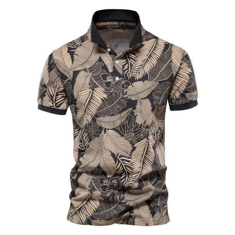 Brian - Hawaii Sommer Polo-Braun-S-Chaps Herrenmode