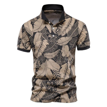 Brian - Hawaii Sommer Polo-Braun-S-Chaps Herrenmode