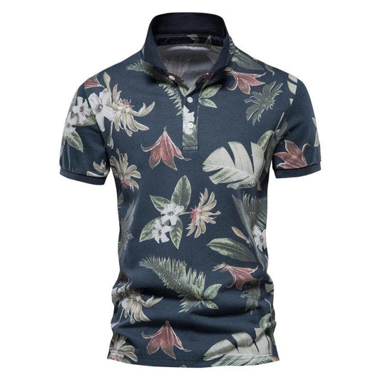 Brian - Hawaii Sommer Polo-Marineblau-S-Chaps Herrenmode