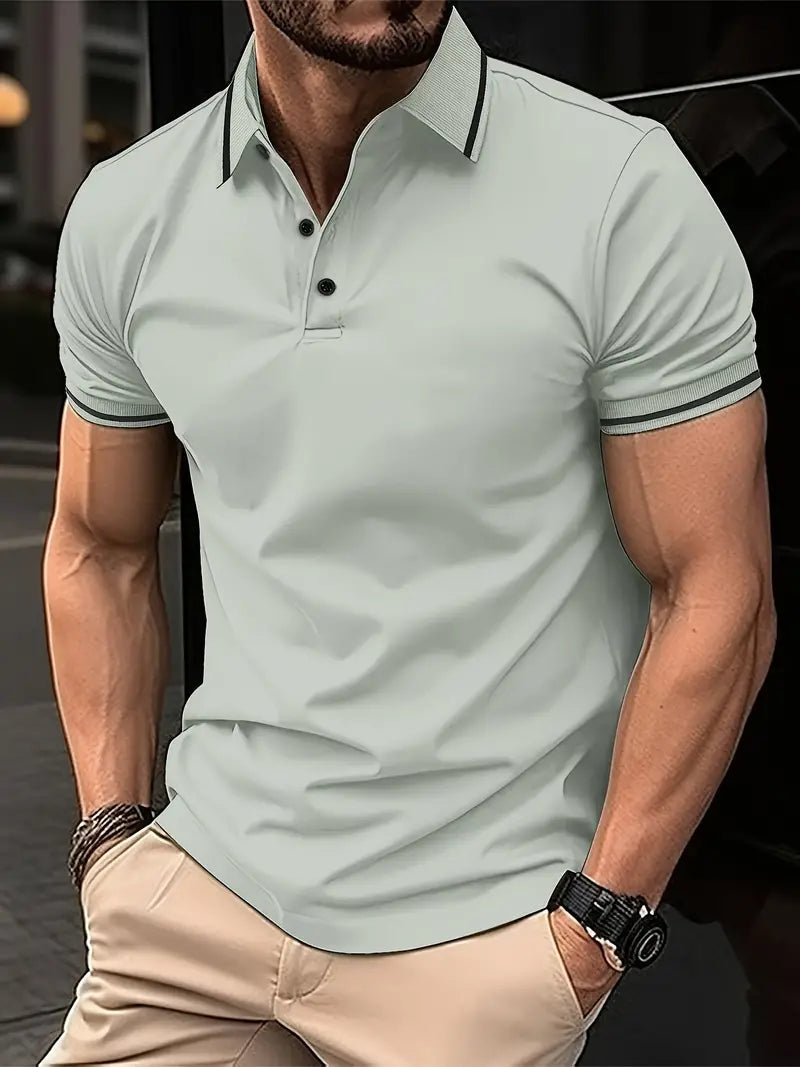 Brock Polohemd | Stylisches Kurzarmhemd für Männer-Grau-S-Chaps Herrenmode
