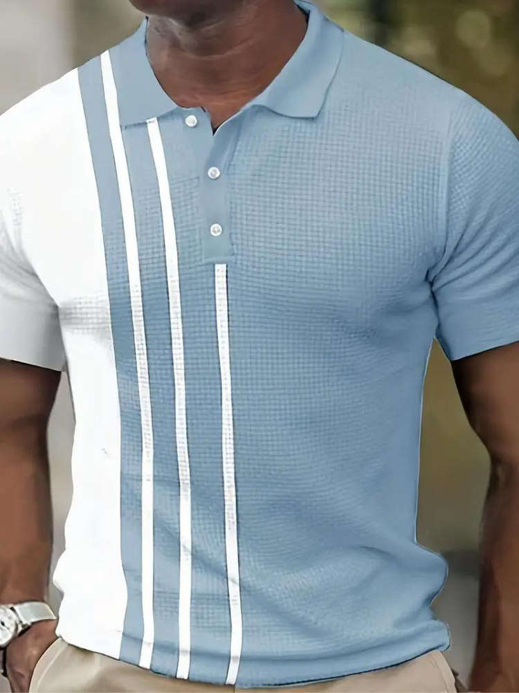 Bryan Polo T-Shirt | Stylisches Kurzarmhemd für Männer-Himmelblau-S-Chaps Herrenmode