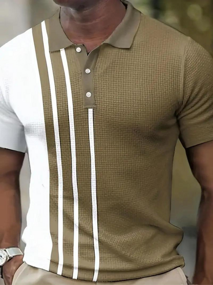 Bryan Polo T-Shirt | Stylisches Kurzarmhemd für Männer-Olivgrün-S-Chaps Herrenmode