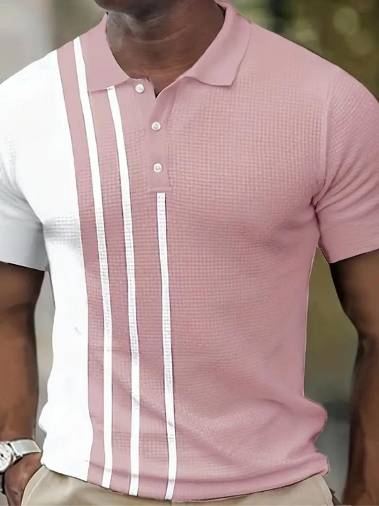 Bryan Polo T-Shirt | Stylisches Kurzarmhemd für Männer-Rosa-S-Chaps Herrenmode