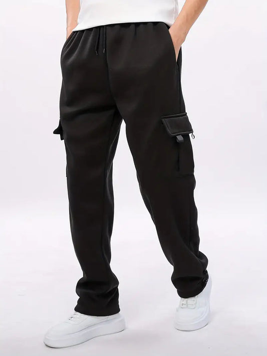 Bryson Jogginghose | Lässige Cargohose für Männer-Schwarz-S-Chaps Herrenmode
