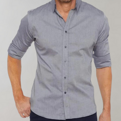 Bügelfreies Hemd – Knitterfrei – Mit Kragen – Dresshemd – Herrenhemd mit Knöpfen-Chaps Herrenmode