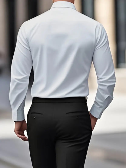Bügelfreies Hemd | Knitterfrei | Slim Fit | Button-Up Hemd | Herrenhemden-Chaps Herrenmode