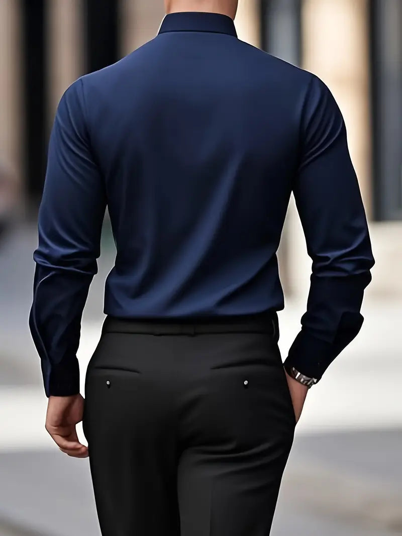 Bügelfreies Hemd | Knitterfrei | Slim Fit | Button-Up Hemd | Herrenhemden-Chaps Herrenmode