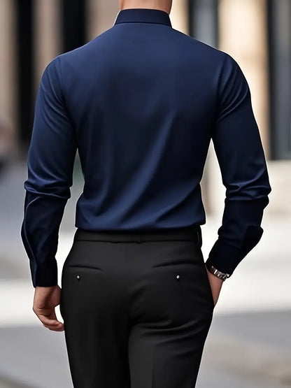 Bügelfreies Hemd | Knitterfrei | Slim Fit | Button-Up Hemd | Herrenhemden-Chaps Herrenmode
