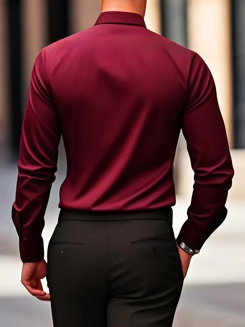 Bügelfreies Hemd | Knitterfrei | Slim Fit | Button-Up Hemd | Herrenhemden-Chaps Herrenmode