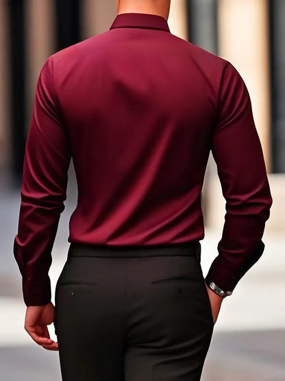 Bügelfreies Hemd | Knitterfrei | Slim Fit | Button-Up Hemd | Herrenhemden-Chaps Herrenmode