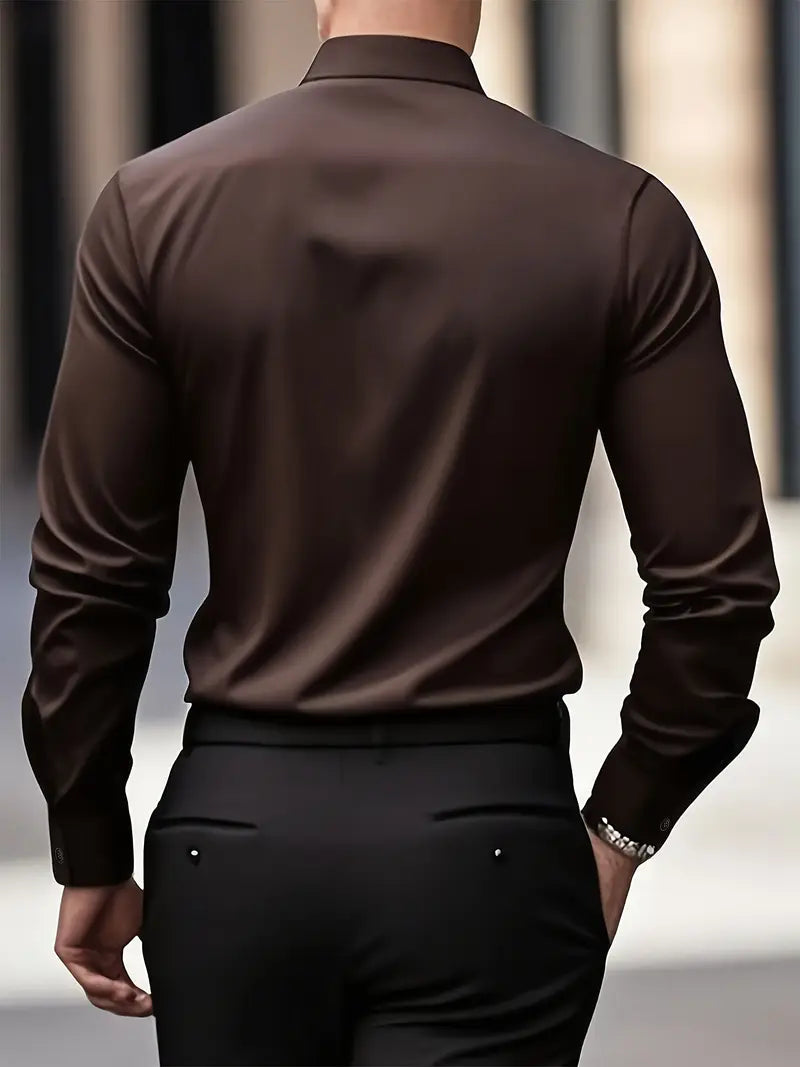Bügelfreies Hemd | Knitterfrei | Slim Fit | Button-Up Hemd | Herrenhemden-Chaps Herrenmode
