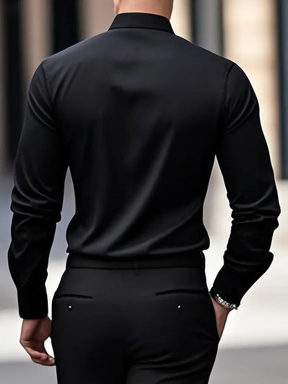 Bügelfreies Hemd | Knitterfrei | Slim Fit | Button-Up Hemd | Herrenhemden-Chaps Herrenmode