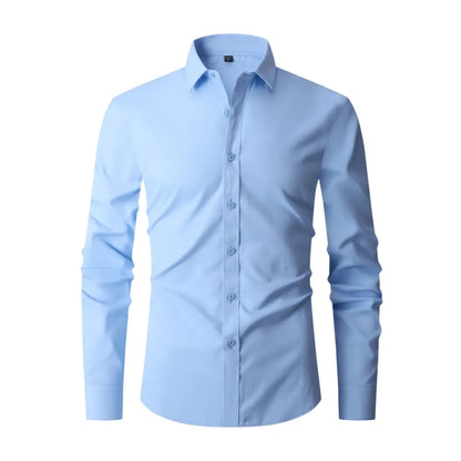 Bügelfreies Herrenhemd - Knitterfrei - Slim Fit - Hemd - Button-Up Hemd-Hellblau-XS-Chaps Herrenmode
