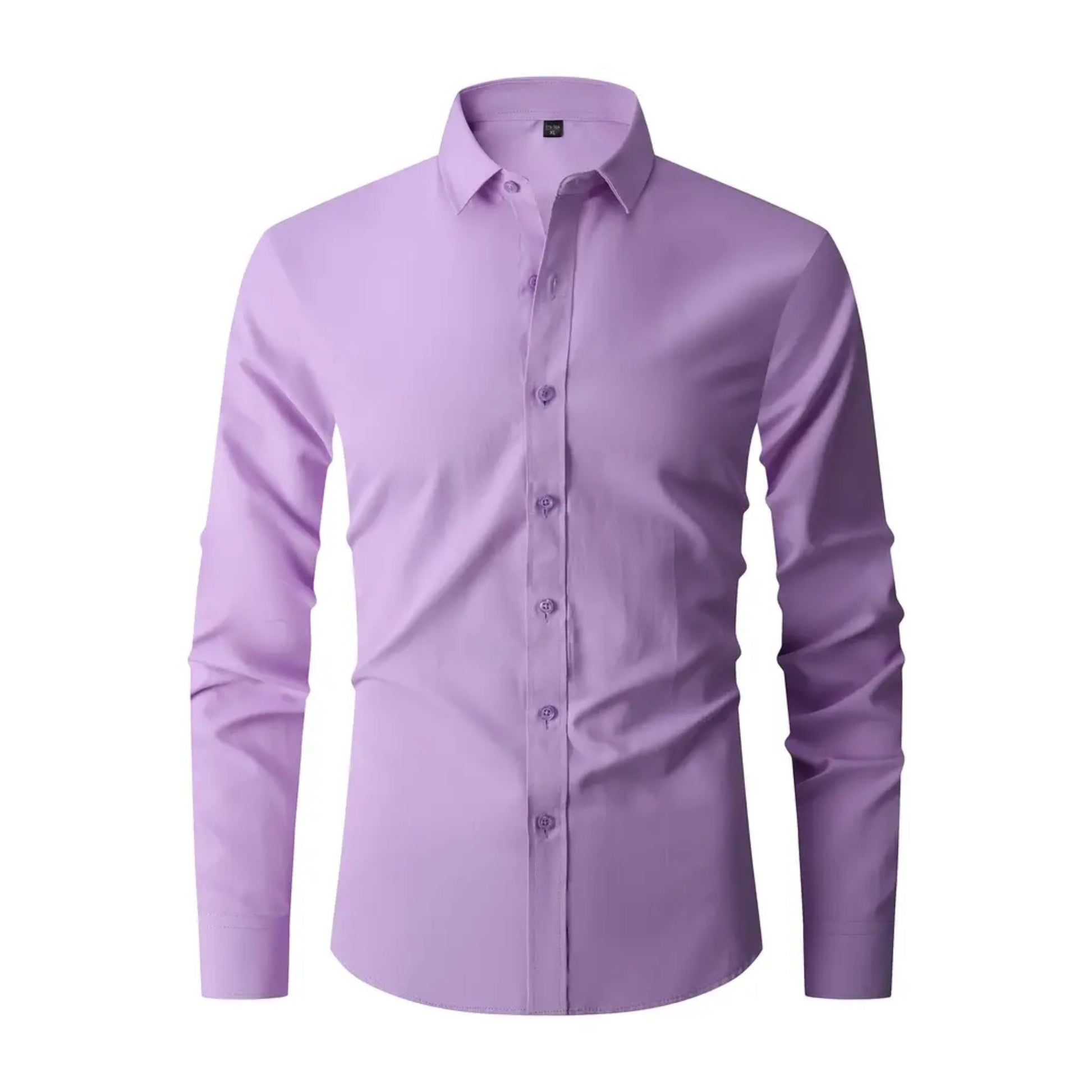 Bügelfreies Herrenhemd - Knitterfrei - Slim Fit - Hemd - Button-Up Hemd-Lila-XS-Chaps Herrenmode