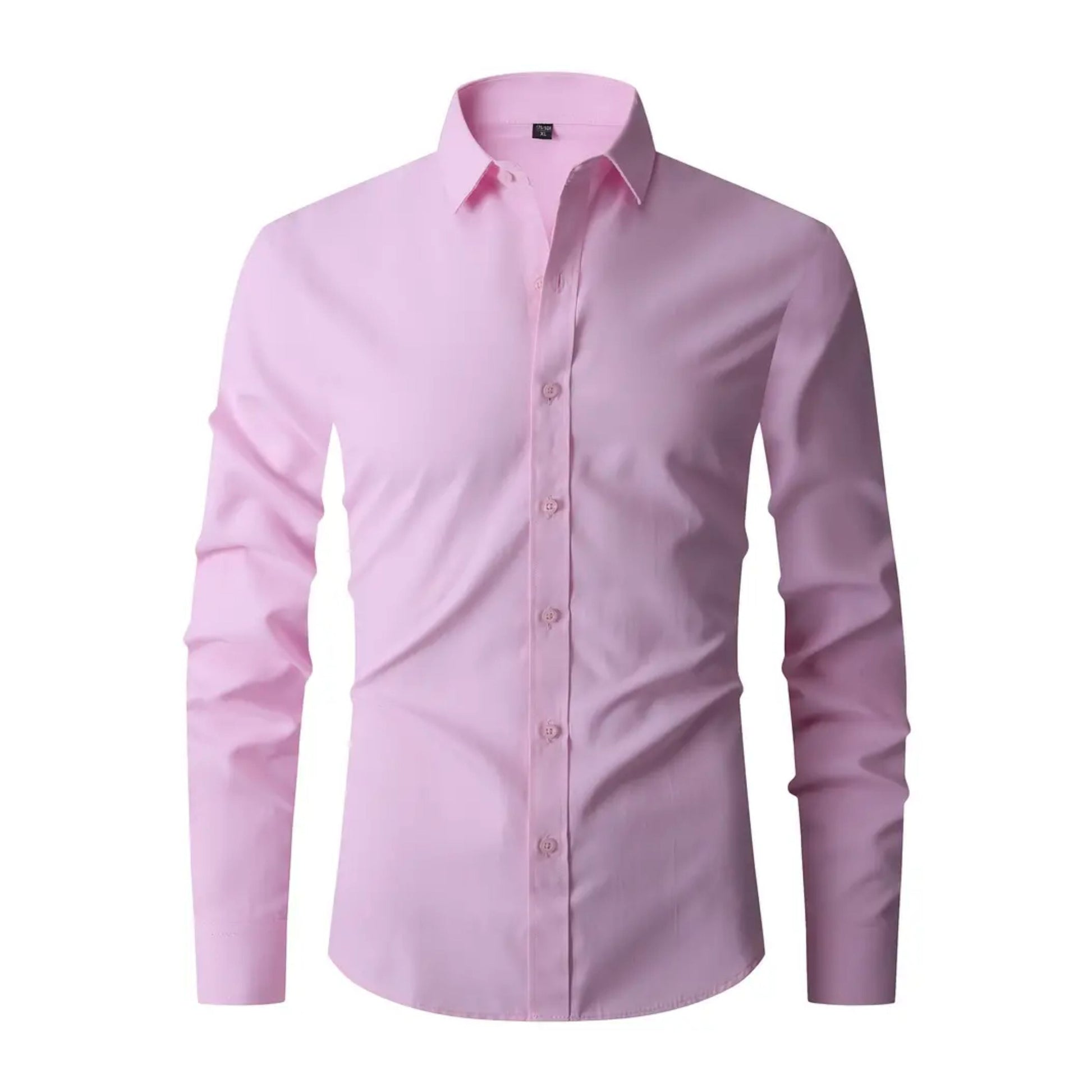 Bügelfreies Herrenhemd - Knitterfrei - Slim Fit - Hemd - Button-Up Hemd-Rosa-XS-Chaps Herrenmode