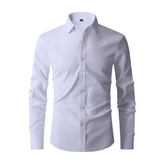 Bügelfreies Herrenhemd - Knitterfrei - Slim Fit - Hemd - Button-Up Hemd-Weiß-XS-Chaps Herrenmode