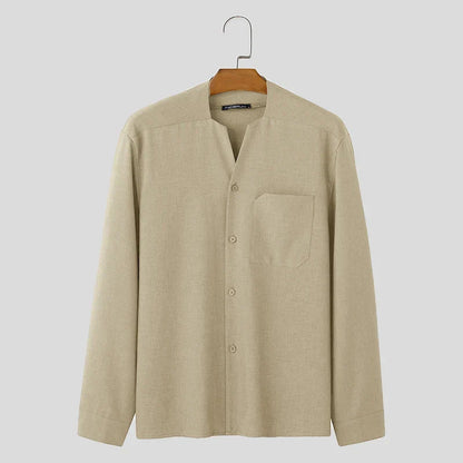 Button-Down-Hemd – locker sitzendes Langarm-Freizeithemd für Herren-Chaps Herrenmode