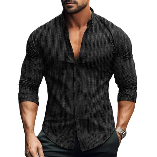 Button-Up Hemd - Slim Fit - Langarm - Polohemd - Herrenhemden-Chaps Herrenmode