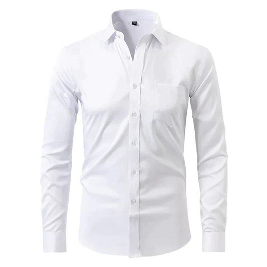 Button-Up Hemd - Stretch - Knitterfrei - Oxford Hemd - Herrenhemd-Weiß-XS-Chaps Herrenmode