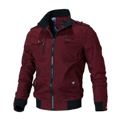 Cargo Jacke | Zip-Up | Taschen | Herren Winterjacke | Outdoor Jacke-Rot-XS-Chaps Herrenmode