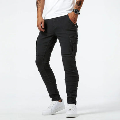 Cargo-Jeans – Stretch – Skinny – Cargohosen – Herrenhosen-Schwarz-XS-Chaps Herrenmode