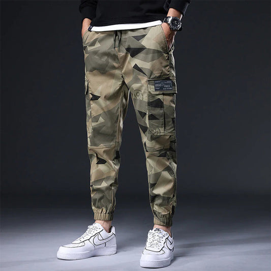 Cargo Jogger - Herren Camouflage Kordelzug Skinny Cargohose-Tarnfarbe-M-Chaps Herrenmode