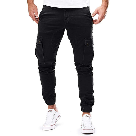 Cargo-Jogger – Stretch-Cargohose für Herren mit schmaler Passform und Taschen-Schwarz-M-Chaps Herrenmode