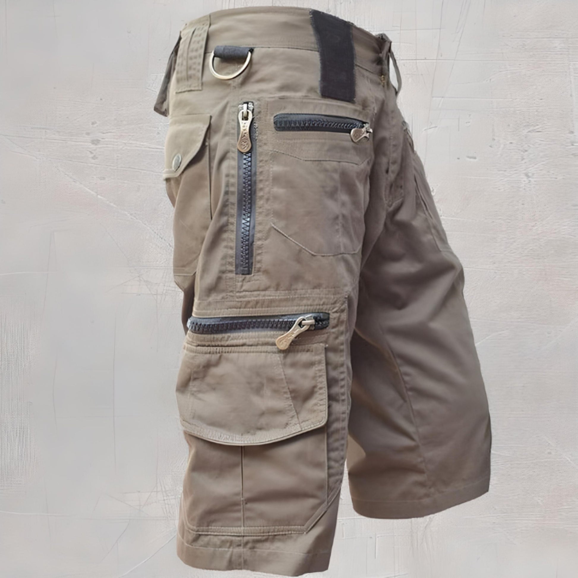 Cargo-Shorts | Freizeit | Taschen | Lange Shorts | Caprihosen für Männer-Khaki-M-Chaps Herrenmode