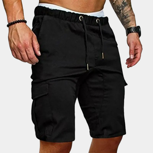 Cargo-Shorts – Kordelzug – Lang – Sommershorts – Herren-Shorts-Schwarz-M-Chaps Herrenmode