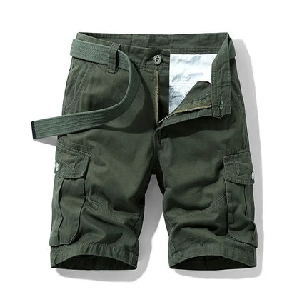Cargo-Shorts – Lässige lange Cargoshorts für Männer mit Taschen-Grün-30-Chaps Herrenmode