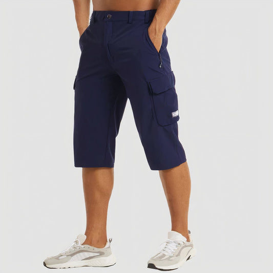 Cargo Shorts - Schnell trocknend - Taktisch - Lange Shorts - Capri Shorts für Männer-Dunkelblau-S-Chaps Herrenmode