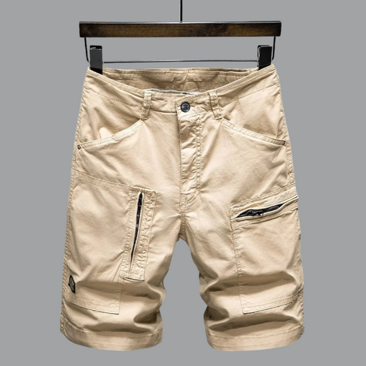Cargo-Shorts | Stretch | Lockere Passform | Lange Shorts | Shorts für Herren-Khaki-S-Chaps Herrenmode