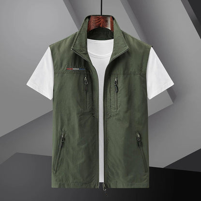 Cargo Weste - Herren Outdoor Tactical Vest Bodywarmer für den Sommer-Armeegrün-M-Chaps Herrenmode