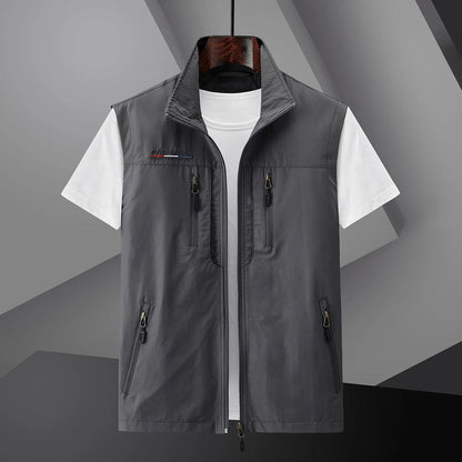 Cargo Weste - Herren Outdoor Tactical Vest Bodywarmer für den Sommer-Grau-M-Chaps Herrenmode
