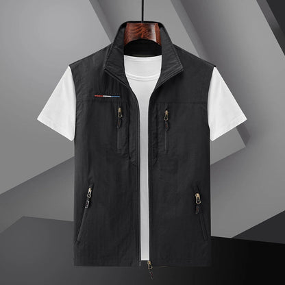 Cargo Weste - Herren Outdoor Tactical Vest Bodywarmer für den Sommer-Schwarz-M-Chaps Herrenmode